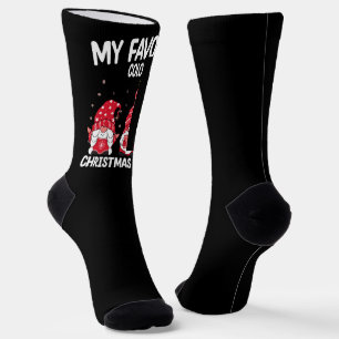 My Favourite Colour Is Christmas Lights Gnome Socks