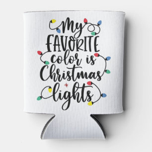 My Favourite Colour is Christmas Lights Santa Clau Can Cooler