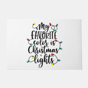 My Favourite Colour is Christmas Lights Santa Clau Doormat