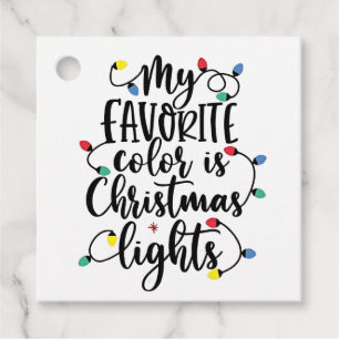 My Favourite Colour is Christmas Lights Santa Clau Favour Tags