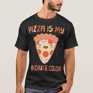 My Favourite Colour Is Pizza Funny Pepperoni Slice T-Shirt