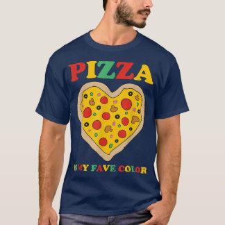 My Favourite Colour Is Pizza Funny Pepperoni Slice T-Shirt