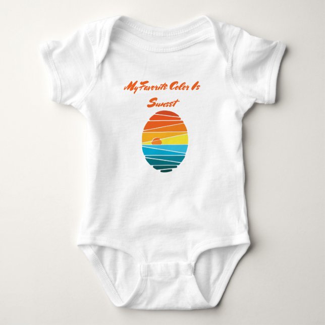 My Favourite Colour Is Sunset Baby Bodysuit (Front)