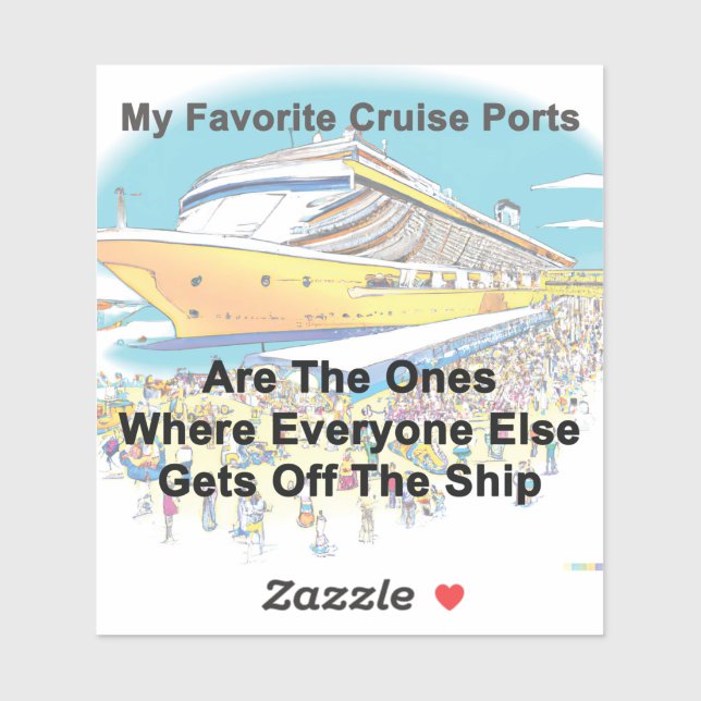 My Favourite Cruise Ports Sticker (Sheet)
