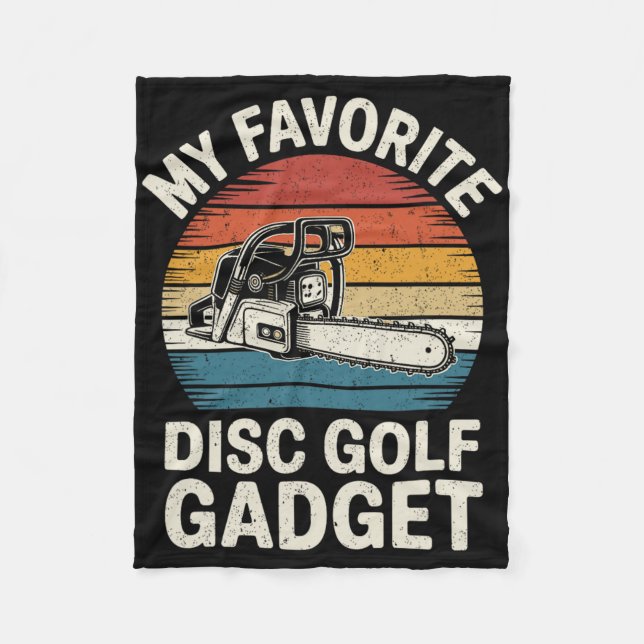 My Favourite Disc Golf Gadget Funny Disc Golf  Fleece Blanket (Front)