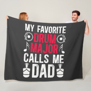 My Favourite Drum Major Dad Of A Drum Fleece Blanket