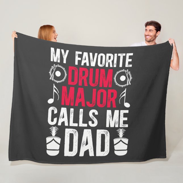 My Favourite Drum Major Dad Of A Drum Fleece Blanket (In Situ)