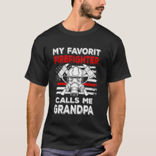 My Favourite Firefighter Calls Me Grandpa Thin Red T-Shirt