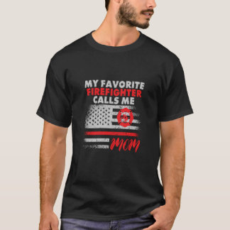 My Favourite Firefighter Calls Me Mum Fireman Desi T-Shirt