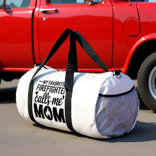 My Favourite Firefighter Calls Me Mum White Duffle Bag