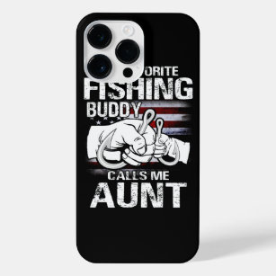 My Favourite Fishing Buddy Calls Me AUNT USA Flag  iPhone 14 Pro Max Case