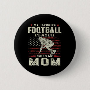 My Favourite Football Player Calls Me Mum Us Flag 6 Cm Round Badge