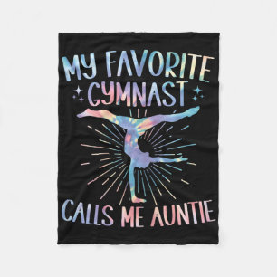 My Favourite Gymnast Calls Me Auntie Tie Dye Gymna Fleece Blanket