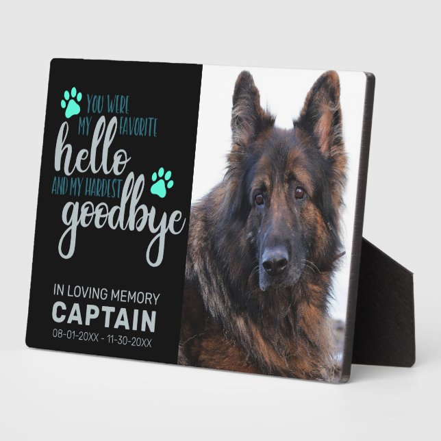 My Favourite Hello Pet Dog Memorial Photo Keepsake Plaque (Side)