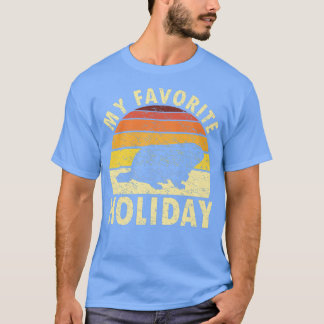 My Favourite Holiday Retro Groundhog Day Woodchuck T-Shirt