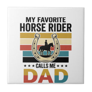 My Favourite Horse Rider Calls Me Dad Shirt Design Tile