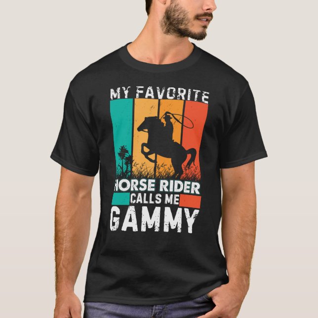 My Favourite Horse Rider Calls Me Gammy Mother's D T-Shirt (Front)