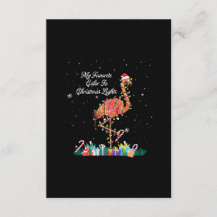 My Favourite Is Christmas Lights Costume Flamingo Enclosure Card