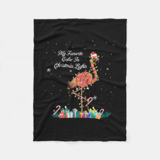 My Favourite Is Christmas Lights Costume Flamingo Fleece Blanket