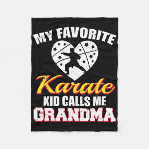 My Favourite Karate Calls Me Grandma Funny Karate Fleece Blanket