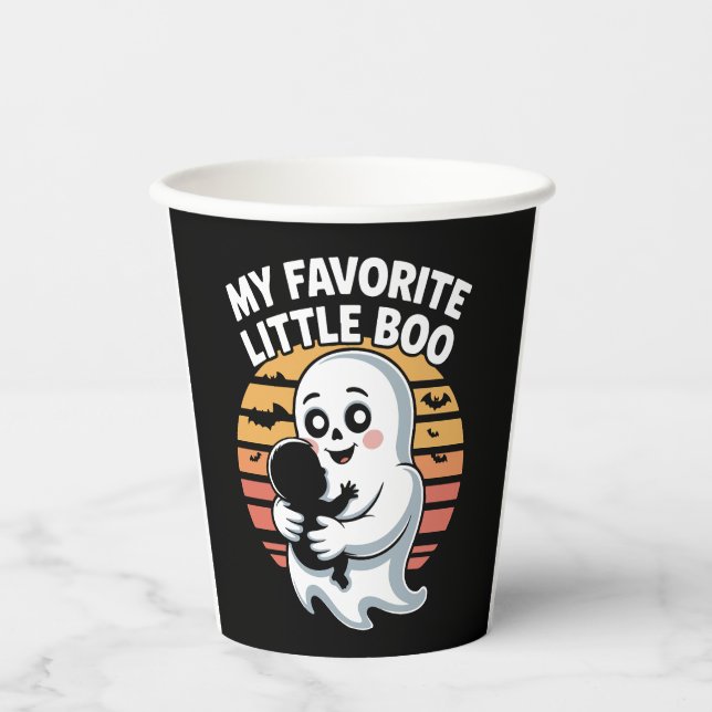 My Favourite Little Boo Halloween T-shirt Paper Cups (Front)