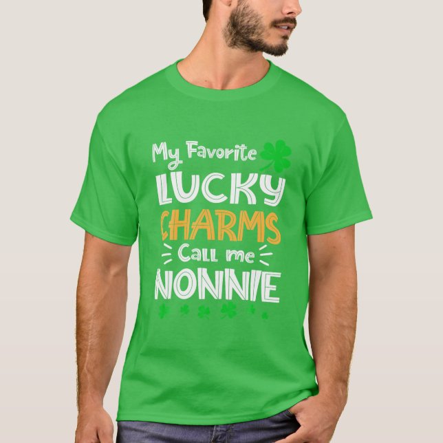 My Favourite Lucky Charms Call Me Nonnie Funny Pat T-Shirt (Front)