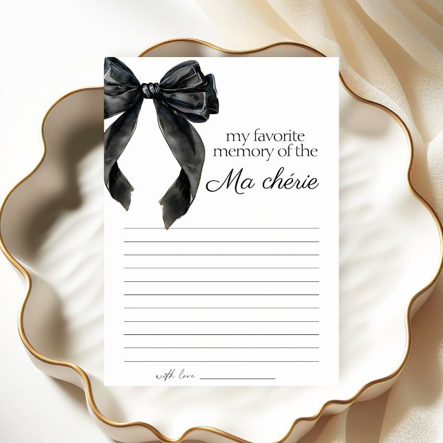 My Favourite Memory bow Bridal Shower game card (Creator Uploaded)