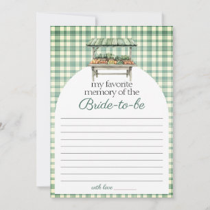 My Favourite Memory Country Market Bridal game car Invitation