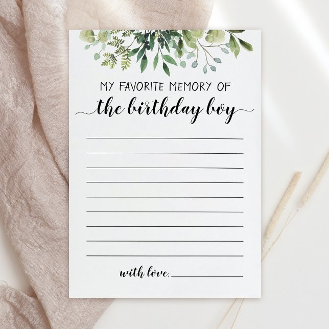 My Favourite Memory Of The Birthday Boy Card (Creator Uploaded)