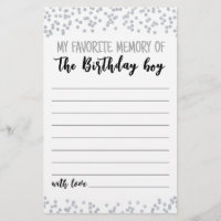 My Favourite memory of the Birthday boy Party game