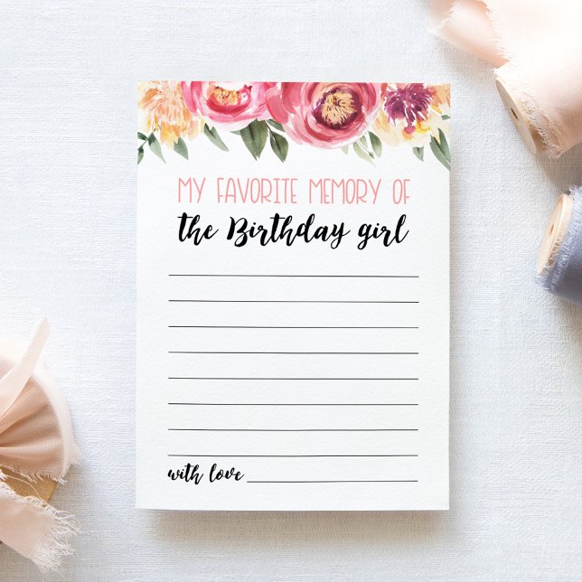 My Favourite Memory Of The Birthday Girl Card (Creator Uploaded)