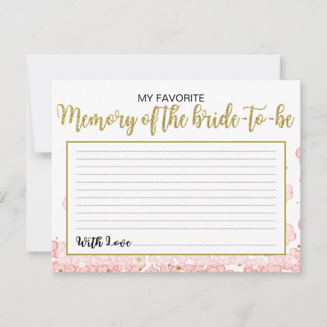 My Favourite Memory of the Bride | Pink and Gold (Front)