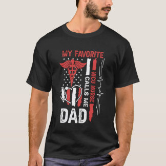 My Favourite NICU Nurse Calls Me Dad USA Flag Fath T-Shirt