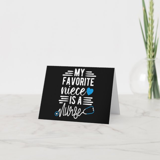 my favourite niece is a nurse - aunt uncle of a ni thank you card (Front)