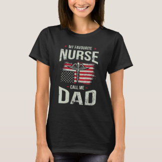 My Favourite Nurse Call Me Dad Nurse Costume Scrub T-Shirt