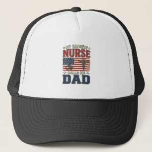 My Favourite Nurse Calls Me Dad Vintage Shirt Desi Trucker Hat