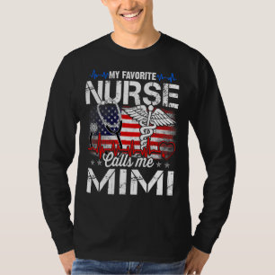 My Favourite Nurse Calls Me Mimi Retro Nurse Mothe T-Shirt