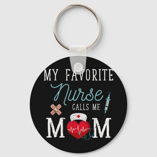My Favourite Nurse Calls Me Mum Stethoscope Mother Key Ring (Front)
