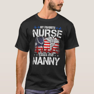 My Favourite Nurse Calls Me Nanny Retro Nurse Moth T-Shirt