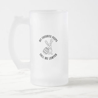 my favourite peeps call lawyer frosted glass beer mug