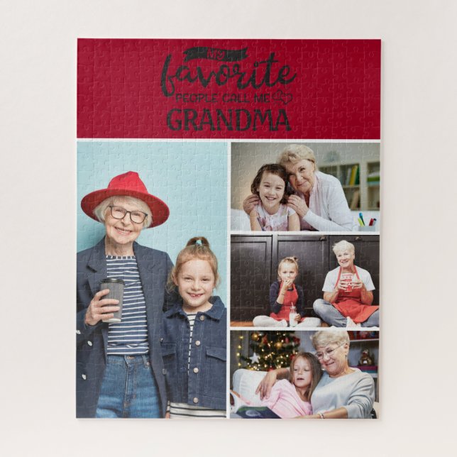 My favourite people call me| 4 family photo collag jigsaw puzzle (Vertical)