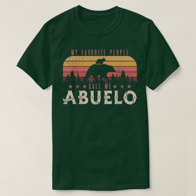 My Favourite People Call Me Abuelo Men Retro Bear  T-Shirt (Design Front)