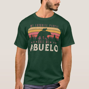 My Favourite People Call Me Abuelo Men Retro Bear  T-Shirt