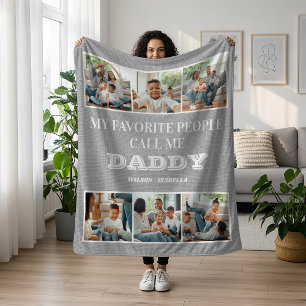 My Favourite People Call Me Daddy Father's Day Fleece Blanket