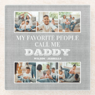 My Favourite People Call Me Daddy Father's Day Glass Coaster