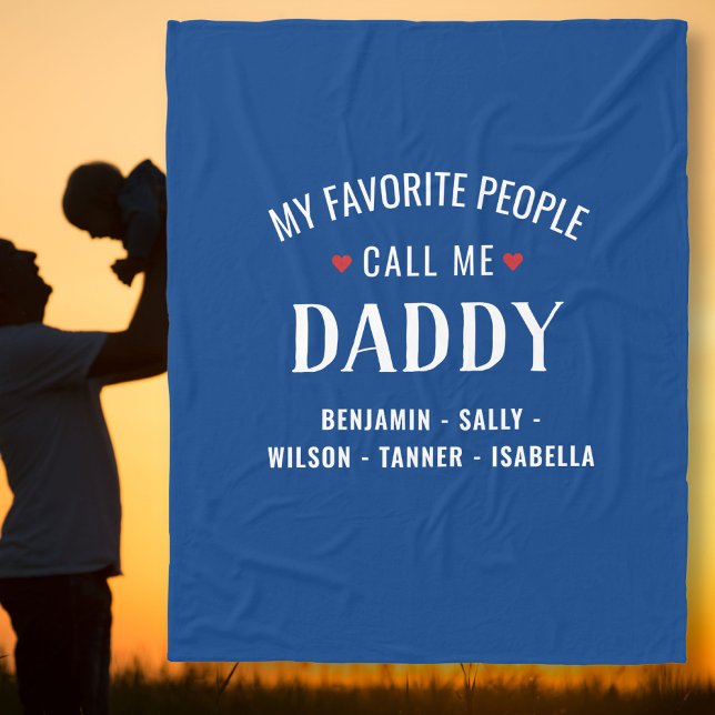 My Favourite People call Me Daddy or Custom Name Fleece Blanket (Creator Uploaded)