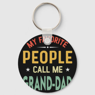 My Favourite People Call Me Grand Dad Vintage Fath Key Ring