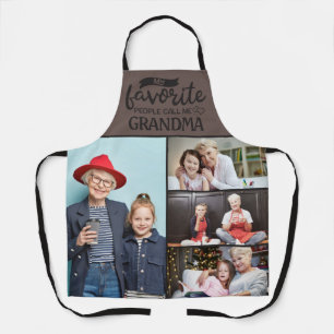My favourite people call me grandma 4 photo collag apron