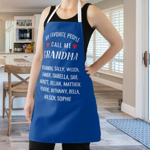 My Favourite People call Me Grandma, Blue Custom Apron