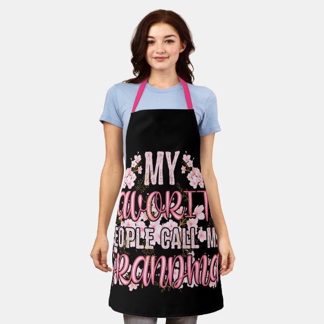 My Favourite People Call Me Grandma Flower Apron (Worn)